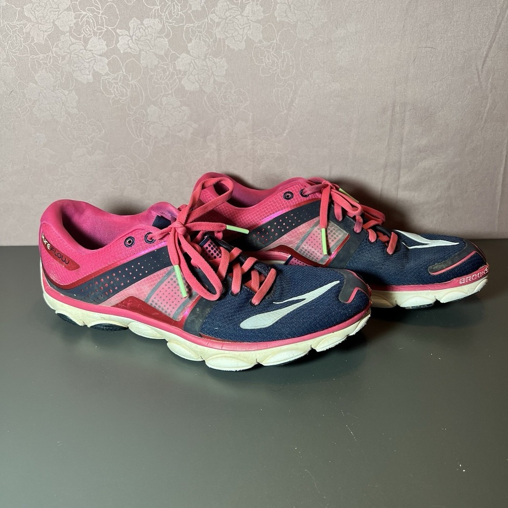 Women's Brooks Pure Flow 4 Size 10 Pink & Blue Lightweight Running Shoes